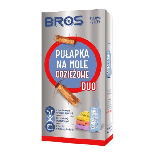 Miniaturka artykułu - Bros Pułapka na mole odzieżowe duo, pułapka + 2 lepy