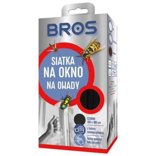 Miniaturka artykułu - BROS Siatka na okno na owady czarna, 150x180 cm