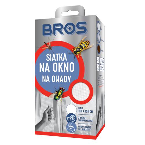 Miniaturka artykułu - BROS Siatka na okno na owady biała, 130x150cm 