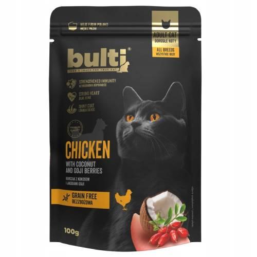 Miniaturka artykułu - Bulti Superfood Mokra karma dla kota Kurczak z kokosem i jagodami goji, 100 g