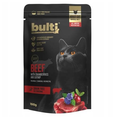 Miniaturka artykułu - Bulti Superfood Mokra karma dla kota Wołowina z żurawiną i kocimiętką, 100 g
