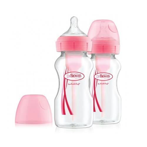 Miniaturka artykułu - Dr Brown's Butelka antykolkowa Options+ szeroka szyjka, 2 x 270 ml
