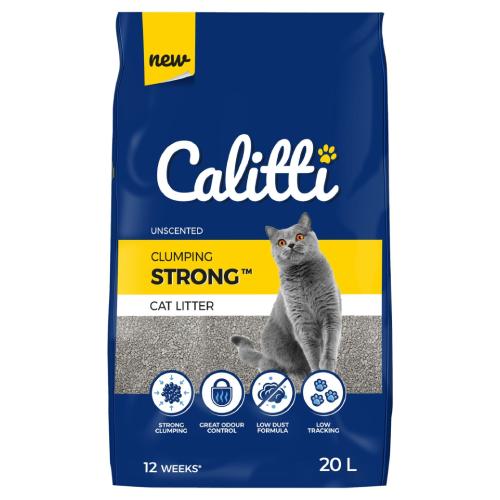 Calitti Strong Bentonitowy, mocno zbrylający, bezzapachowy żwirek dla kota, 20l USZKODZONE TEKTUROWE OPAKOWANIE