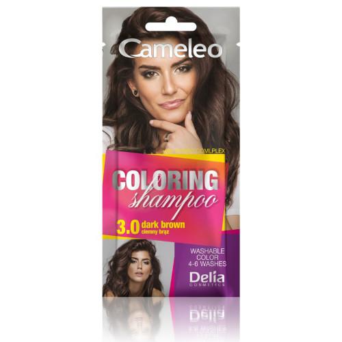 Miniaturka artykułu - DELIA CAMELEO Szampon koloryzujący 3.0 ciemny brąz, 40ml