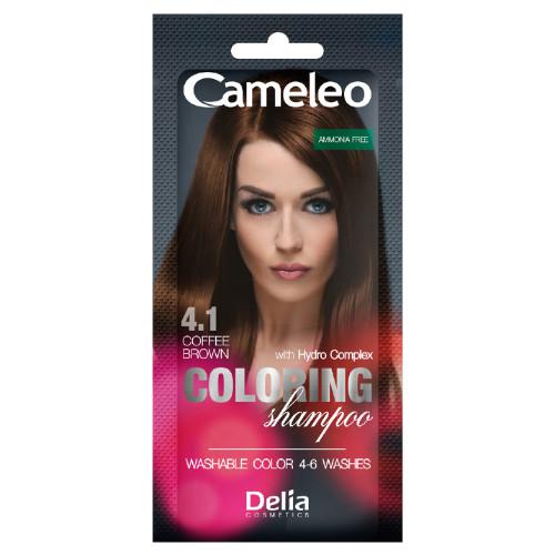 Miniaturka artykułu - DELIA CAMELEO Szampon koloryzujący 4.1 kawowy brąz, 40ml