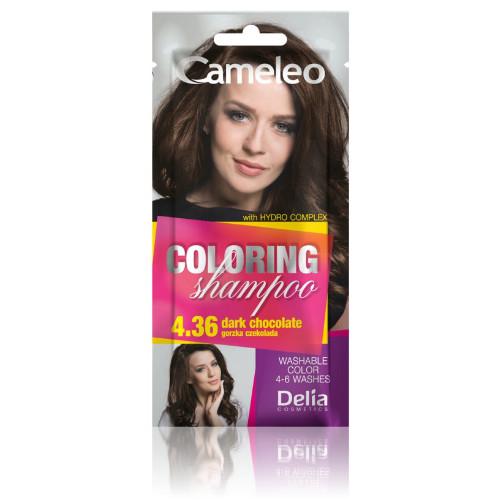 Miniaturka artykułu - DELIA CAMELEO Szampon koloryzujący 4.36 gorzka czekolada, 40ml