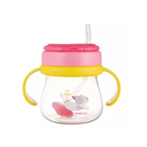Miniaturka artykułu - CANPOL BABIES Bidon kubek ze składaną rurką z odważnikiem 6m+ 250ml