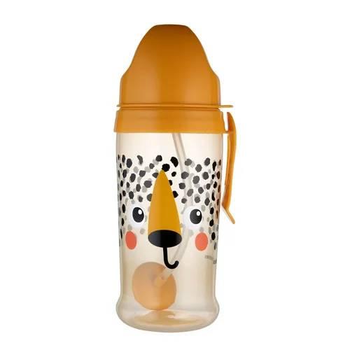 Miniaturka artykułu - Canpol Babies Bidon niekapek z rurką i odważnikiem BabiesBoo gepard, 350 ml