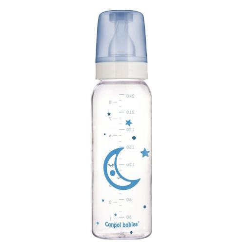 Miniaturka artykułu - CANPOL BABIES Butelka szklana niebieska 12m+- 240ml 42/101