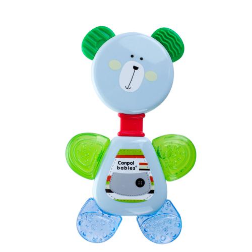 Miniaturka artykułu - CANPOL BABIES Grzechotka z gryzakiem wodnym Miś niebieska 56/139