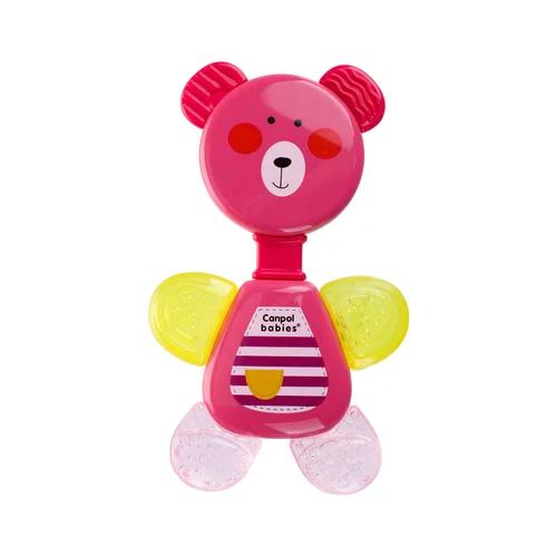 Miniaturka artykułu -  CANPOL BABIES Grzechotka z gryzakiem wodnym Miś r&oacute;żowa 56/139