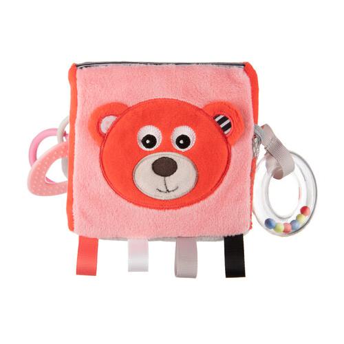 Miniaturka artykułu - CANPOL BABIES Kostka sensoryczna Bears 12 cm r&oacute;żowa 68/073