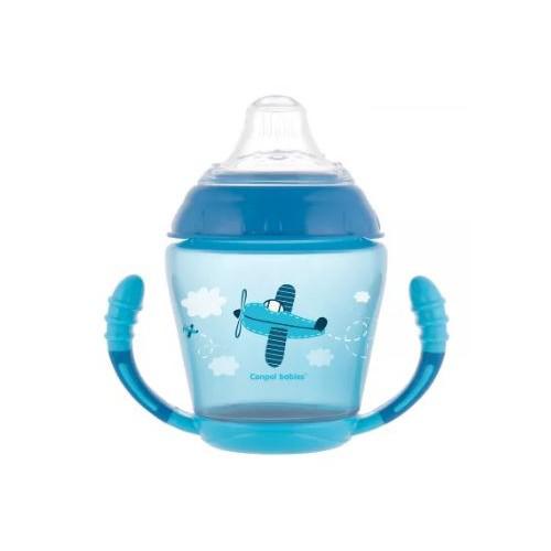 Miniaturka artykułu - CANPOL BABIES Kubek niekapek Toys 230ml 9m+ niebieski samolot