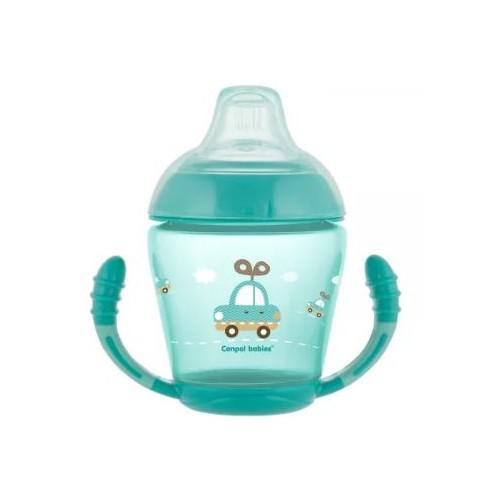 Miniaturka artykułu - CANPOL BABIES Kubek niekapek Toys 230ml 9m+ turkusowy samoch&oacute;d 56/502