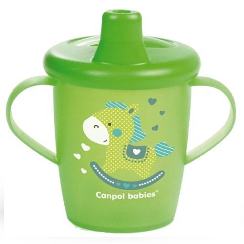 Miniaturka artykułu - CANPOL BABIES Kubek niekapek TOYS zielony konik, 250ml 31/200 