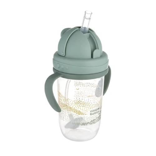 Miniaturka artykułu - Canpol Babies Mountains Kubek niekapek z rurką i odważnikiem zielony 56/620, 270 ml