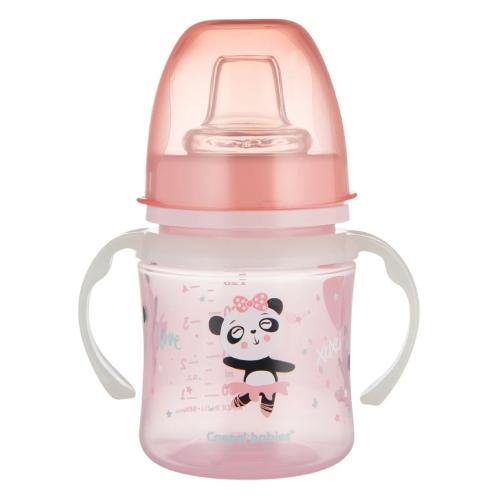 Miniaturka artykułu - CANPOL BABIES Kubek treningowy EasyStart 6m+ r&oacute;żowa panda 120ml, 1szt. 35/207