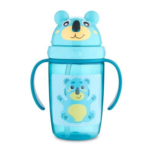 Miniaturka artykułu - CANPOL BABIES Kubek z rurką Hello Little turkusowy, 400ml 56/500