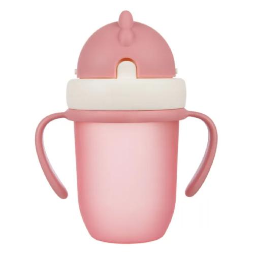 Miniaturka artykułu - CANPOL BABIES Kubek ze składaną rurką 9m+ r&oacute;żowy 210ml, 1szt. 56/522