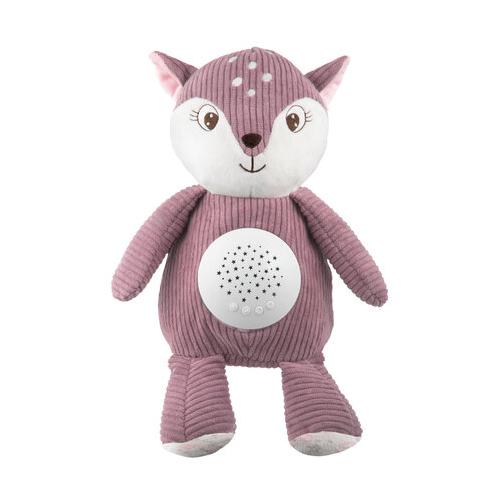 Miniaturka artykułu - CANPOL BABIES Pluszowy Jelonek z pozytywką i projektorem 3w1 r&oacute;żowy 77/206	