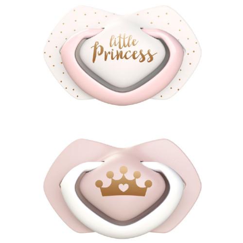 Miniaturka artykułu - CANPOL BABIES Smoczek silikonowy ROYAL BABY 0-6m r&oacute;żowy/biały, 2szt. 22/650