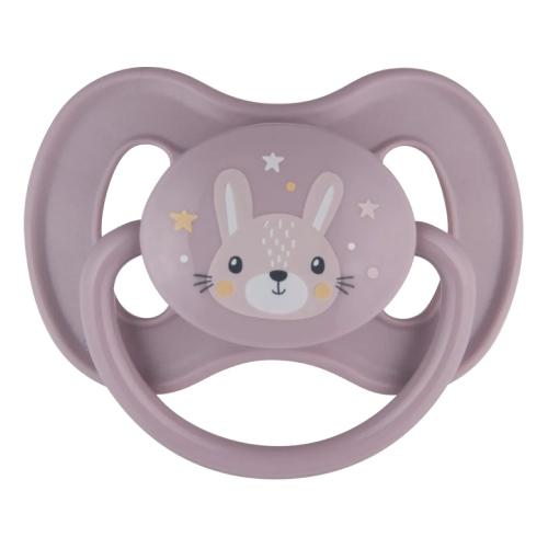 Miniaturka artykułu - Canpol Babies Smoczek uspokajający kauczukowy 6-18m okrągły Cute Animals r&oacute;żowy