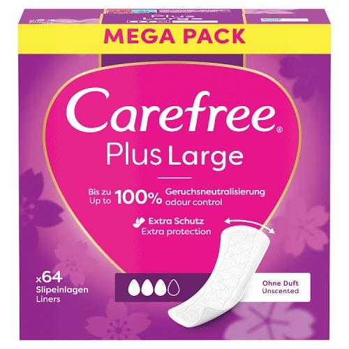 Miniaturka artykułu - CAREFREE Plus Large Wkładki higieniczne, 64 szt.