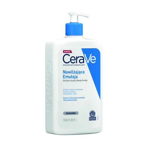 Miniaturka artykułu - CERAVE Moisturizing Lotion Nawilżająca emulsja do twarzy i ciała dla sk&oacute;ry suchej i bardzo suchej, 1000ml