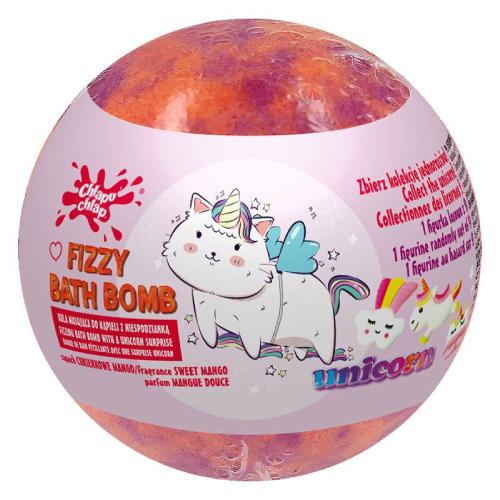 Miniaturka artykułu - CHLAPU CHLAP Kula musująca do kąpieli z niespodzianką SŁODKIE MANGO, 140g