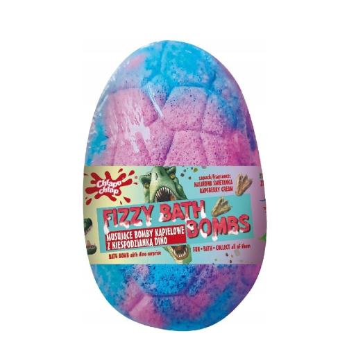 Miniaturka artykułu - CHLAPU CHLAP Musująca Bomba kąpielowa Jajo Dinozaura z niespodzianka - wata cukrowa, 140g