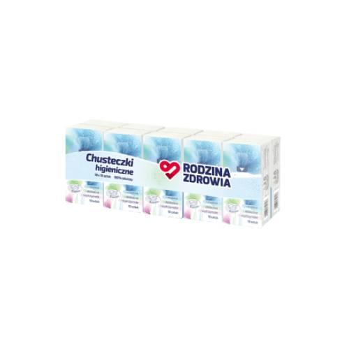 Miniaturka artykułu - Rodzina Zdrowia Chusteczki higieniczne, 10x 10 szt.