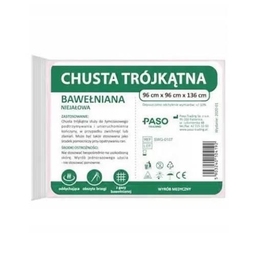 Miniaturka artykułu - Chusta Tr&oacute;jkątna bawełniana niejałowa PASOMED, 1 szt 