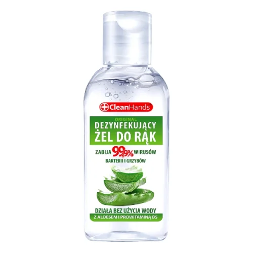 Miniaturka artykułu - CleanHands Żel do rąk antybakteryjny z aloesem i prowitaminą B5, 50 ml