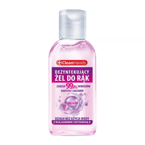 Miniaturka artykułu - CleanHands Żel antybakteryjny do rąk z kolagenem i witaminą E, 50 ml