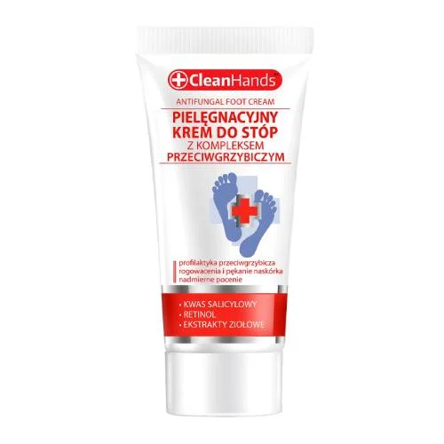 Miniaturka artykułu - CleanHands Pielęgnacyjny krem do st&oacute;p z kompleksem przeciwgrzybiczym, 30 ml