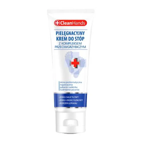 Miniaturka artykułu - CleanHands Pielęgnacyjny krem do st&oacute;p z kompleksem przeciwgrzybiczym, 75 ml