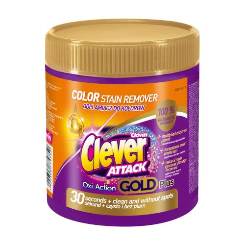 Clever Attack Gold Plus Odplamiacz do tkanin kolorowych, 730g