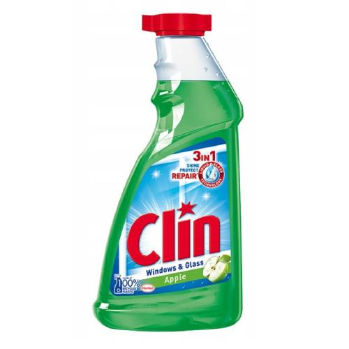 Miniaturka artykułu - CLIN Apple Płyn do mycia powierzchni szklanych - zapas, 500ml