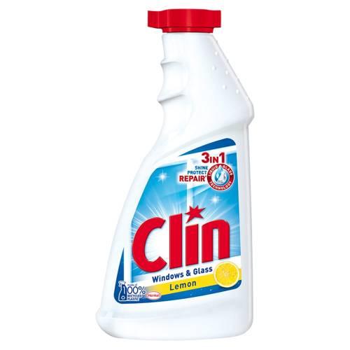 Miniaturka artykułu - CLIN Lemon Płyn do mycia powierzchni szklanych - zapas, 500ml USZKODZONE OPAKOWANIE