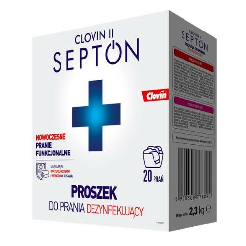 Miniaturka artykułu - Clovin Septon II Hipoalergiczny dezynfekujący proszek do prania i dezynfekcji 2,3kg
