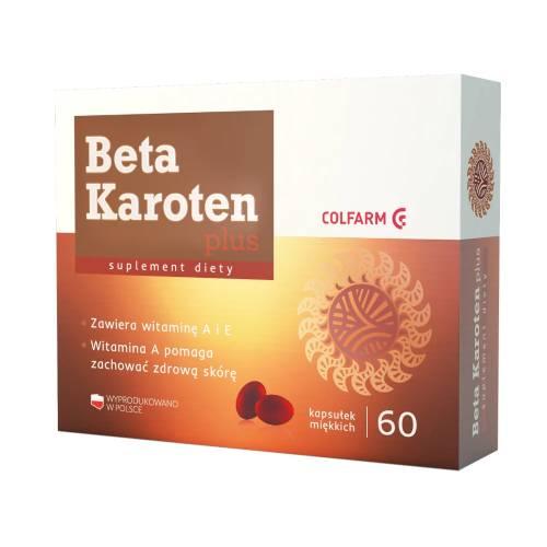 Miniaturka artykułu - Colfarm Beta Karoten Plus, 60 kaps. - suplement diety z beta-karotenem i witaminą E
