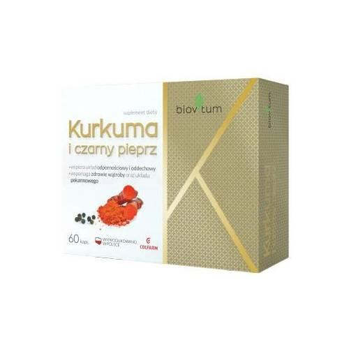 Miniaturka artykułu - COLFARM Kurkuma i czarny pieprz Biovitum Liquid, 60kapsułek