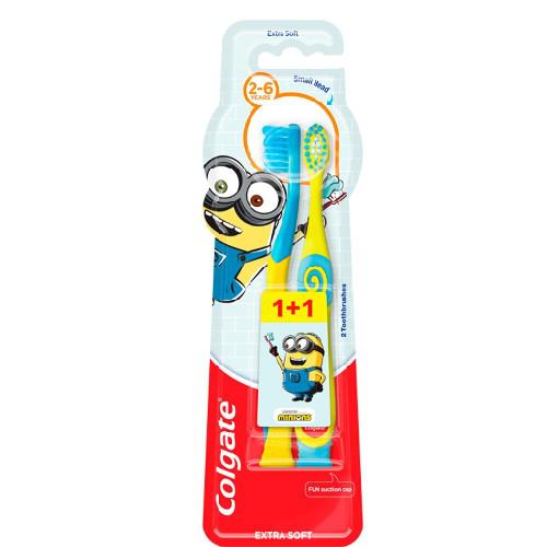 COLGATE Extra Soft Szczoteczka do zęb&oacute;w dla dzieci 2-6 lat, 1+1 szt.