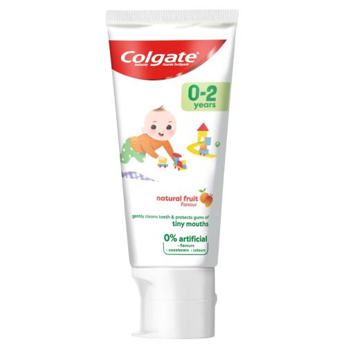 Miniaturka artykułu - Colgate Pasta do zęb&oacute;w dla dzieci Naturalnie Owocowy Smak (0-2 lat), 50ml