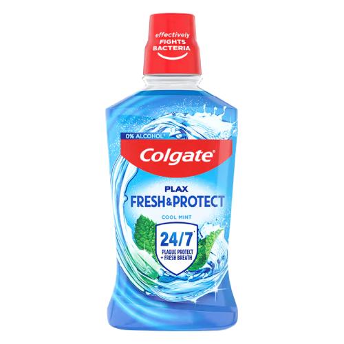 Miniaturka artykułu - COLGATE Plax Fresh & Protect Cool Mint Odświeżający płyn do higieny jamy ustnej, 250 ml