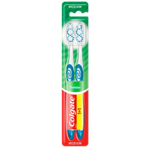 Miniaturka artykułu - COLGATE TWISTER Szczoteczki do zęb&oacute;w średnia, 2 sztuki