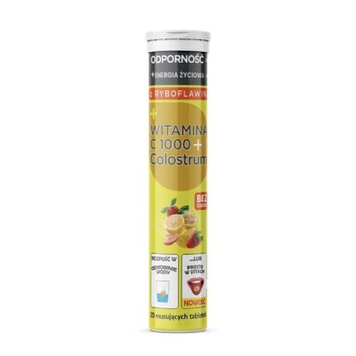 Miniaturka artykułu - Colostrum Witamina C 1000, 20 tabl. musujących
