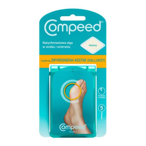 Miniaturka artykułu - Compeed Plastry na zwyrodnienia kostne halluksy średnie, 5 szt.