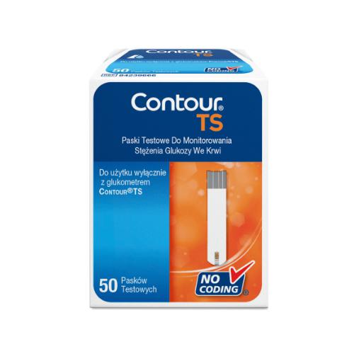 Miniaturka artykułu - Contour TS Paski testowe do monitorowania stężenia glukozy we krwi, 50 sztuk