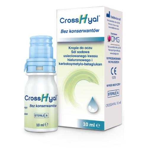 Miniaturka artykułu - CrossHyal Krople do oczu nawilżająco-powlekające, 10ml